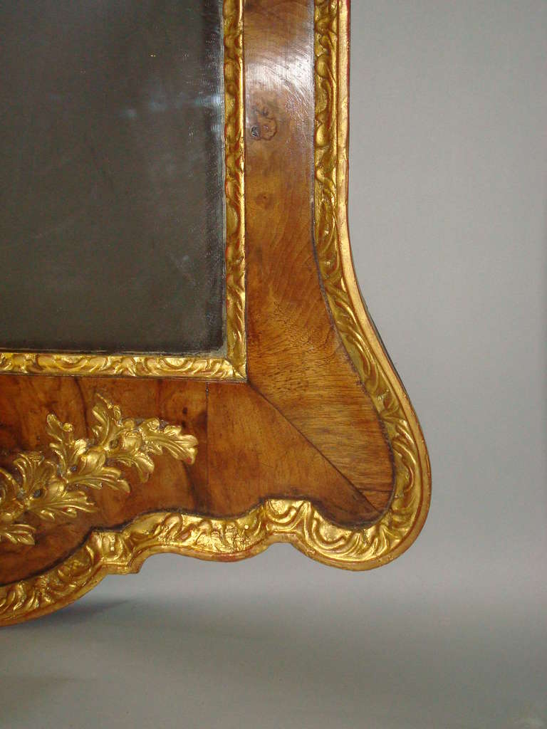 Impressive George II Walnut and Parcel-Gilt Wall Mirror For Sale 4