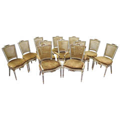 Antique 19th century Italian Set of twelve Dining Chairs in the Style of Louis XVI