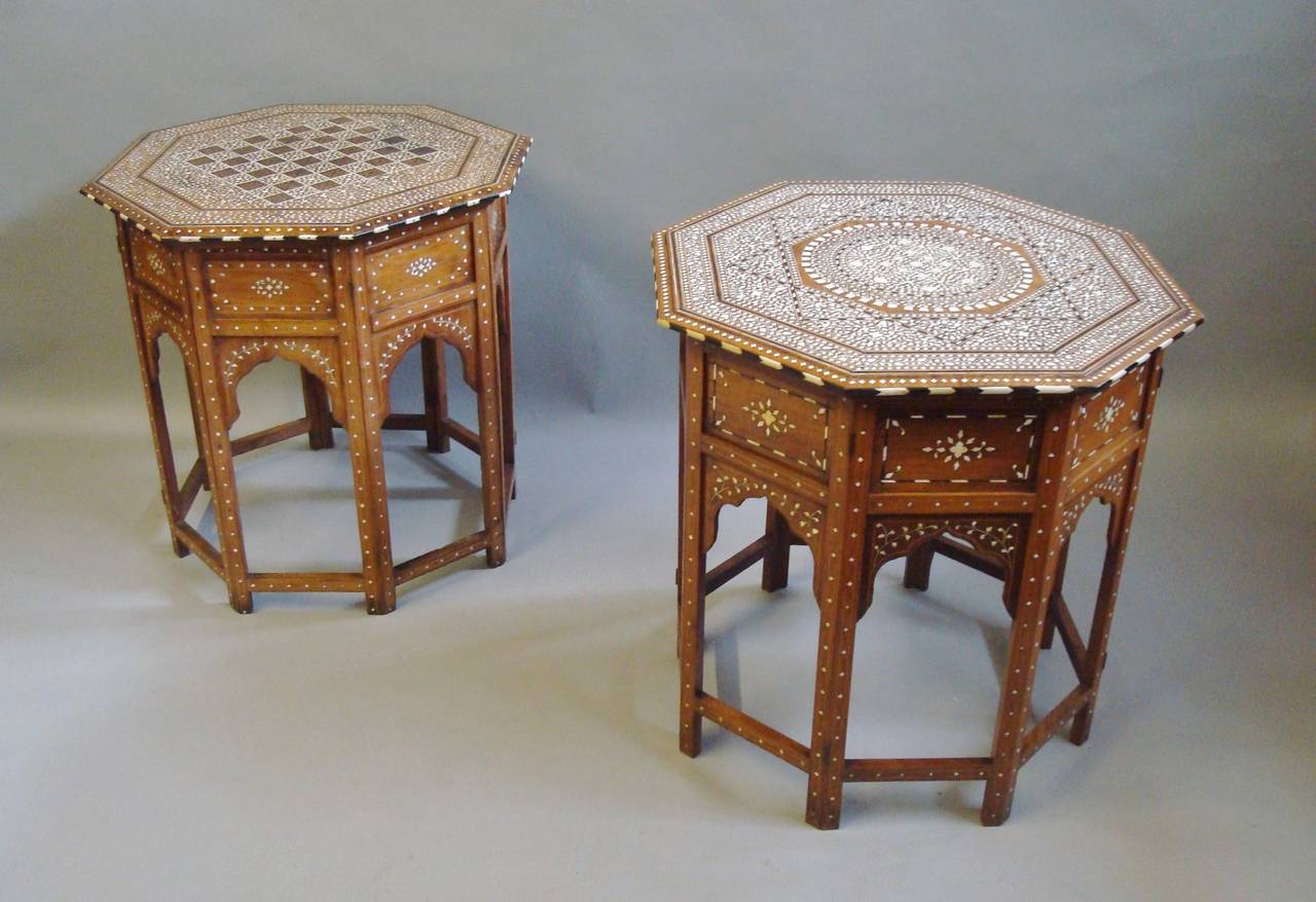 Indian Late 19th Century Matched Pair of Hoshiarpur Tables