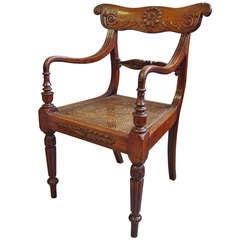 19th Century Colonial Padouk Elbow Chair