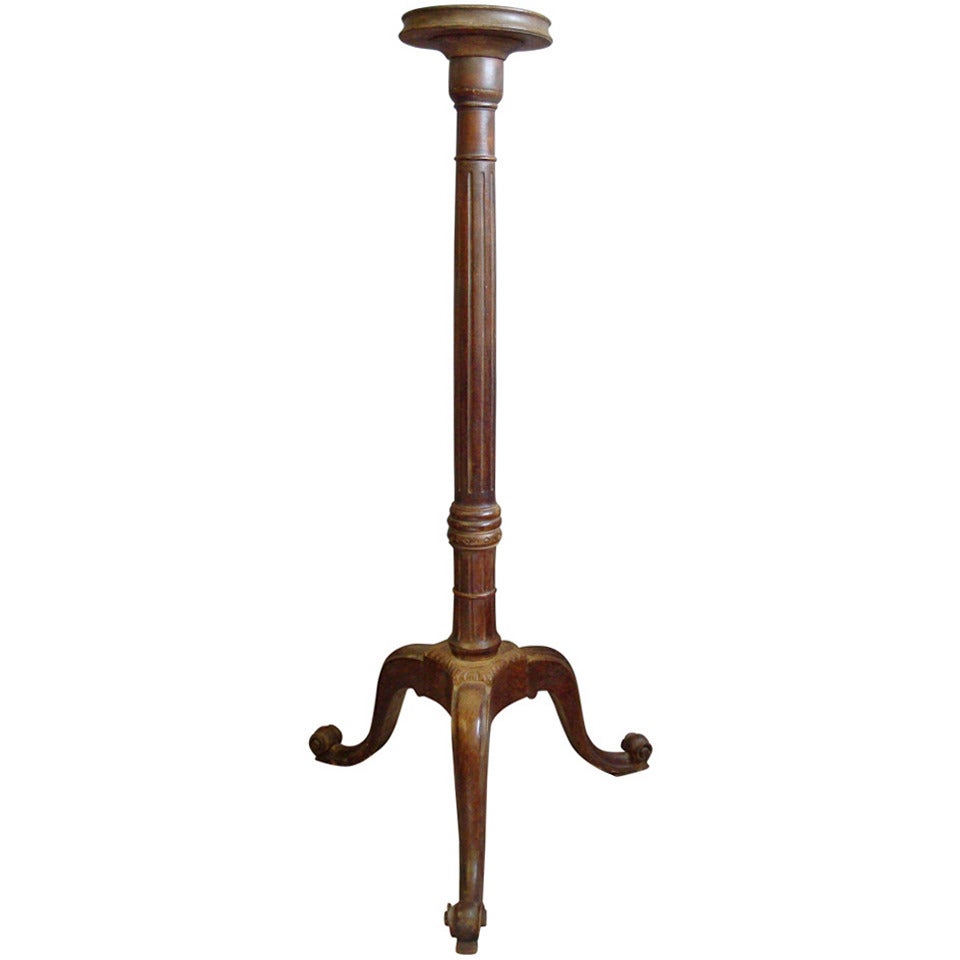 Monumental Georgian Carved Mahogany Torchere - 5ft 5ins tall For Sale
