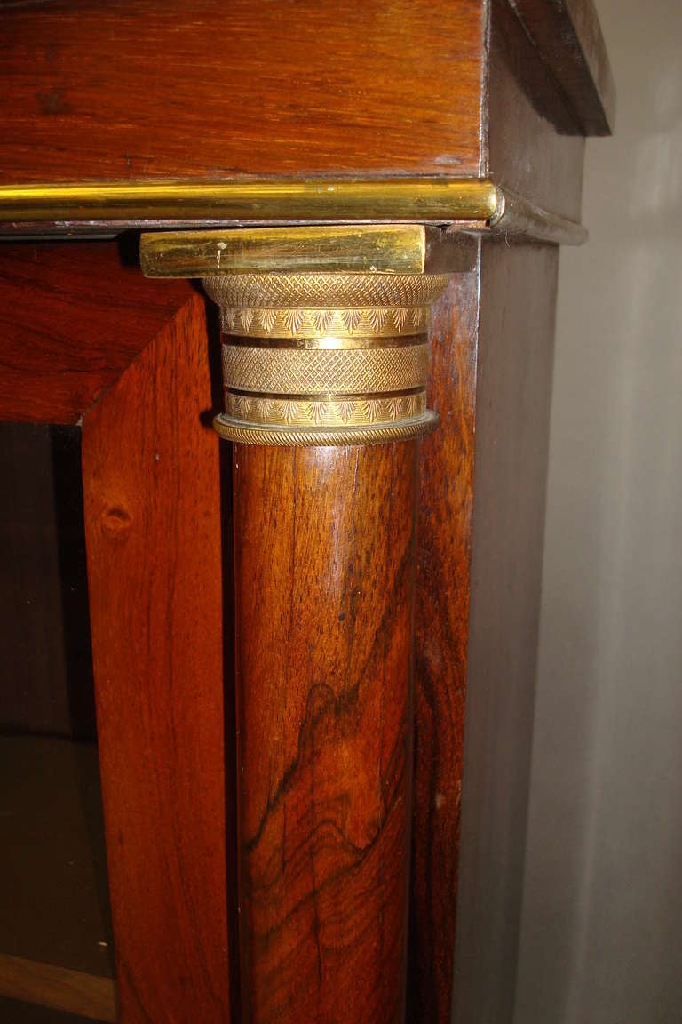 A Good Regency Rosewood and Brass Side Cabinet of Small Proportions In Good Condition In Moreton-in-Marsh, Gloucestershire