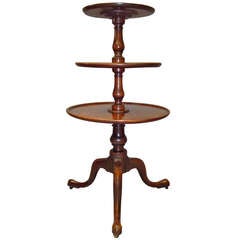 Antique Geo III Mahogany 3-tier Dumb Waiter