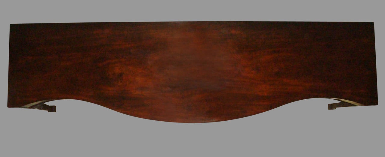 English Monumental George III Mahogany Serpentine Serving/Side Table For Sale