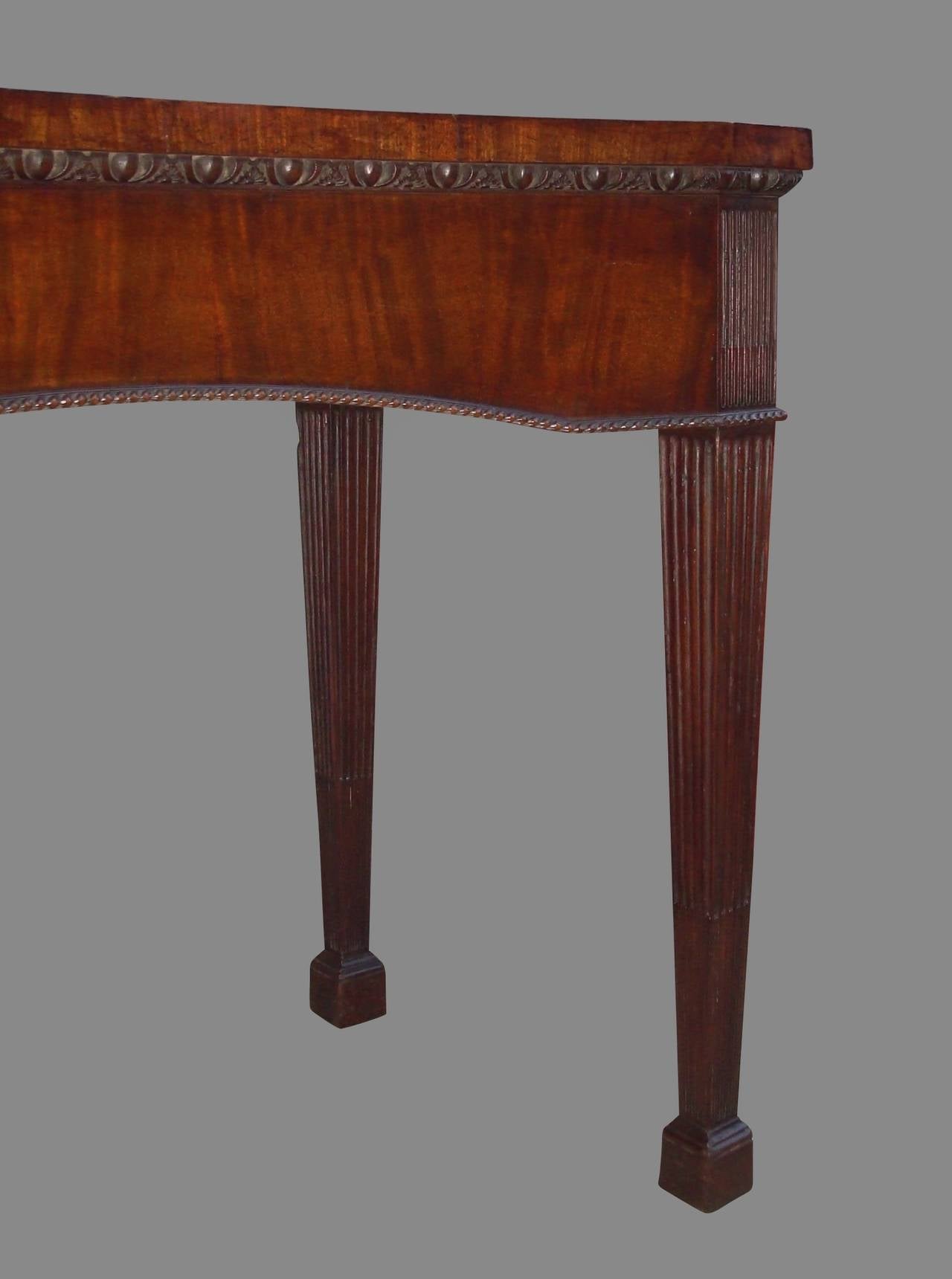 Late 18th Century Monumental George III Mahogany Serpentine Serving/Side Table For Sale
