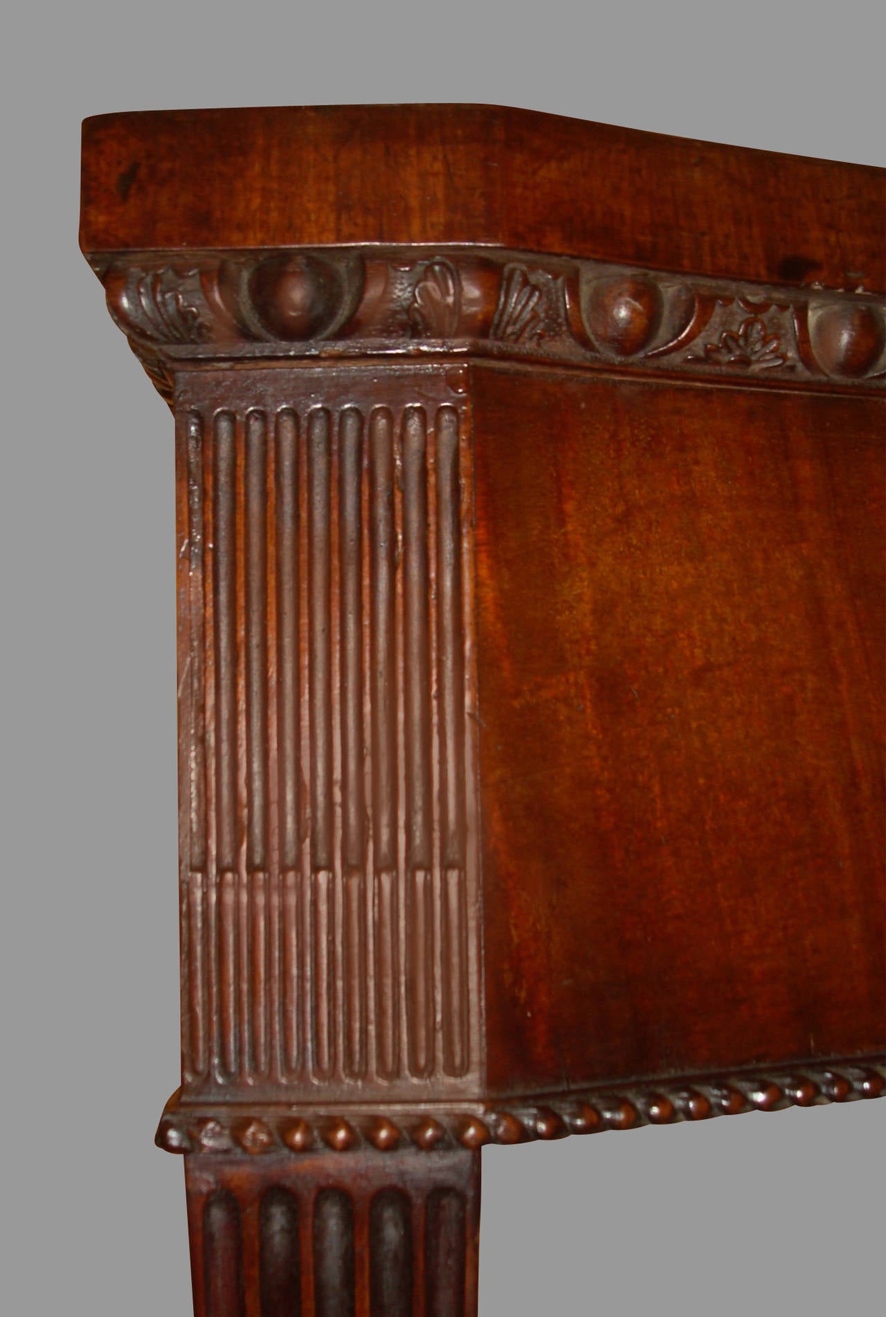 Monumental George III Mahogany Serpentine Serving/Side Table For Sale 1