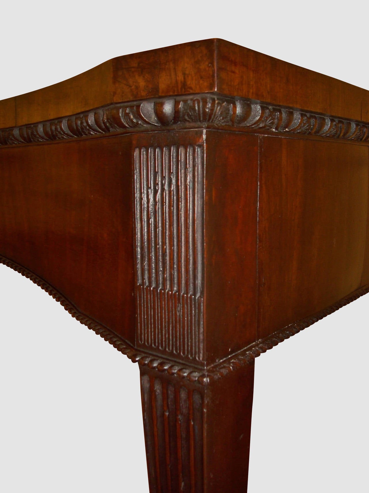 Monumental George III Mahogany Serpentine Serving/Side Table For Sale 3