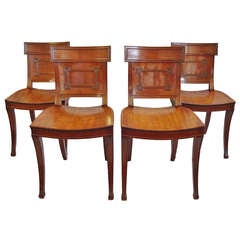 Used Good Set of Four Regency Mahogany Hall Chairs