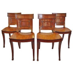 Antique Good Set of Four Regency Mahogany Hall Chairs