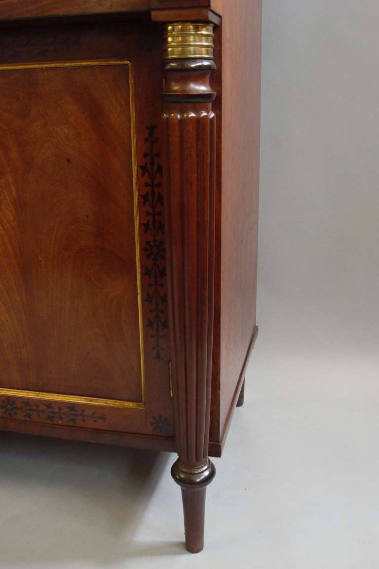 English Good Regency Mahogany and Ebony Inlaid Small Bookcase