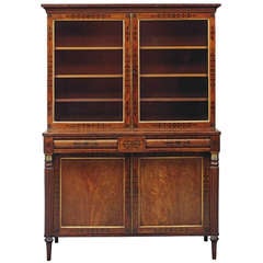 Good Regency Mahogany and Ebony Inlaid Small Bookcase