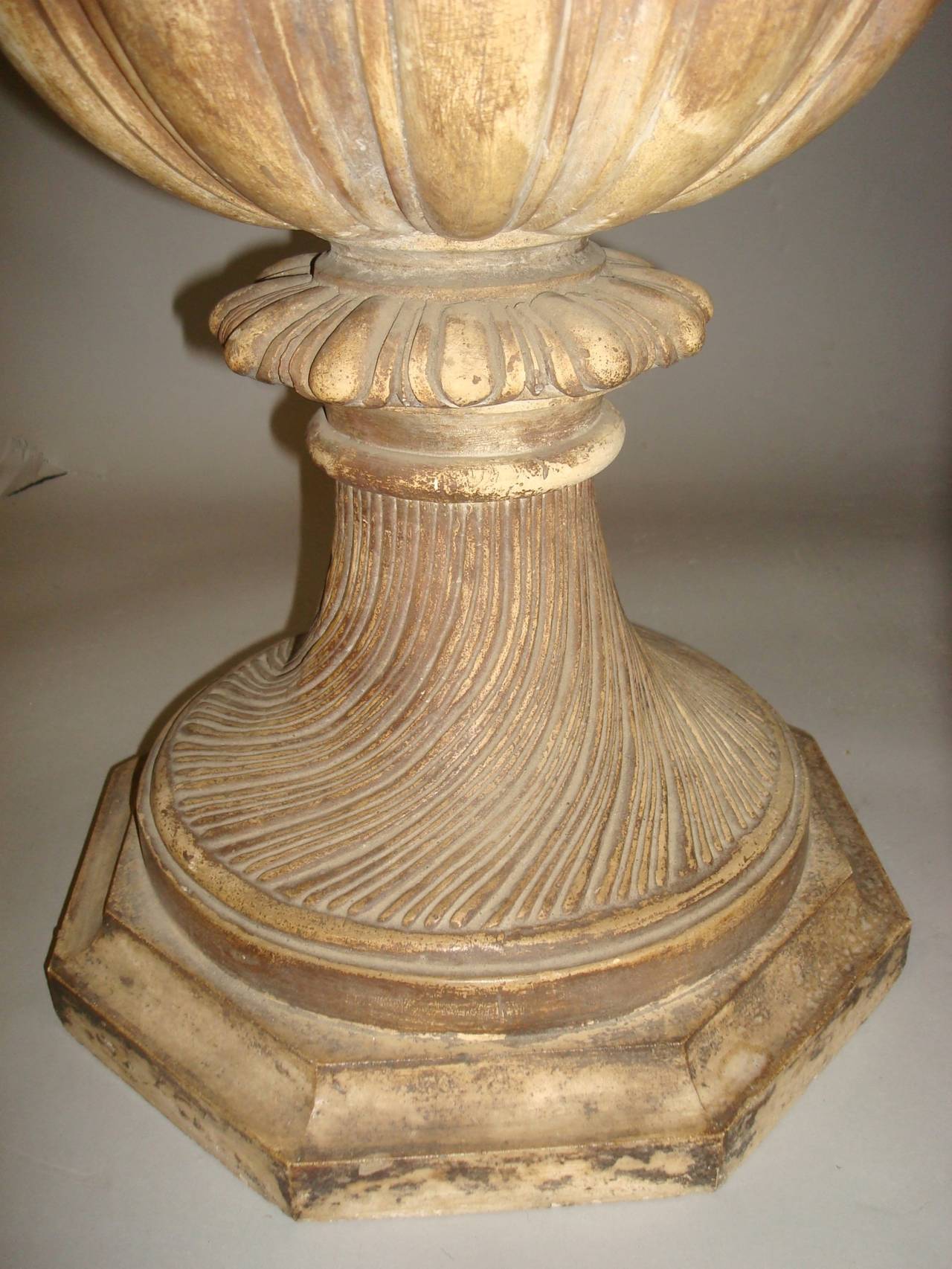 Regency Pair of Neoclassical Plaster Urns For Sale 1