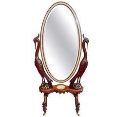 Regency Mahogany Cheval Mirror 1