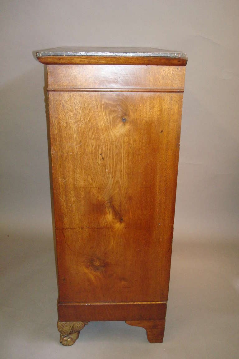 Early C19th French Empire Figured Mahogany Side Cabinet For Sale 2