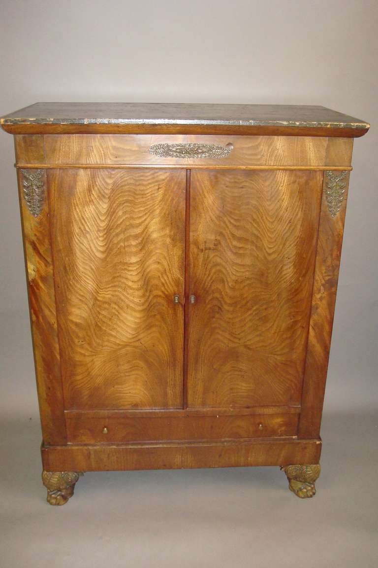 Early C19th French Empire Figured Mahogany Side Cabinet For Sale 6