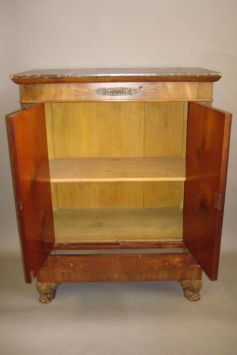 Early C19th French Empire Figured Mahogany Side Cabinet For Sale 4
