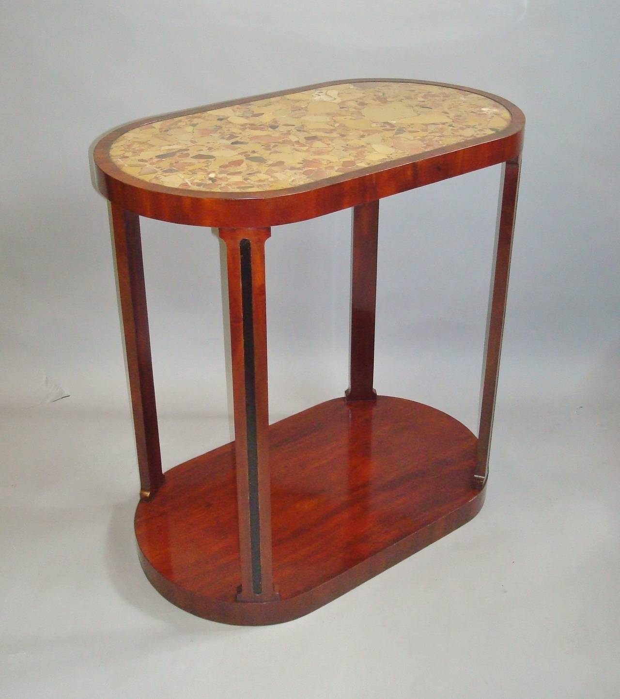 Mid-19th Century 19th Century Pair of Mahogany and Marble End Tables For Sale