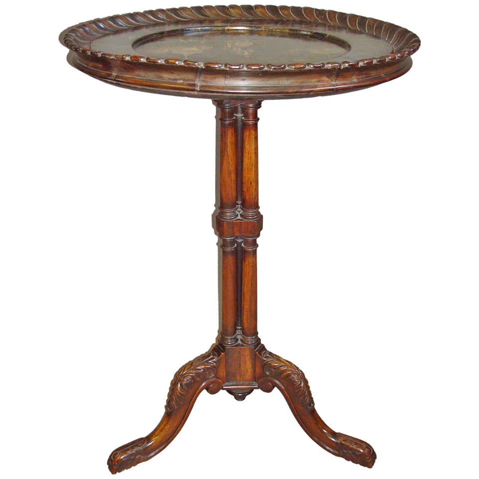 Gillows Regency Rosewood and Papier Mache Tripod Table