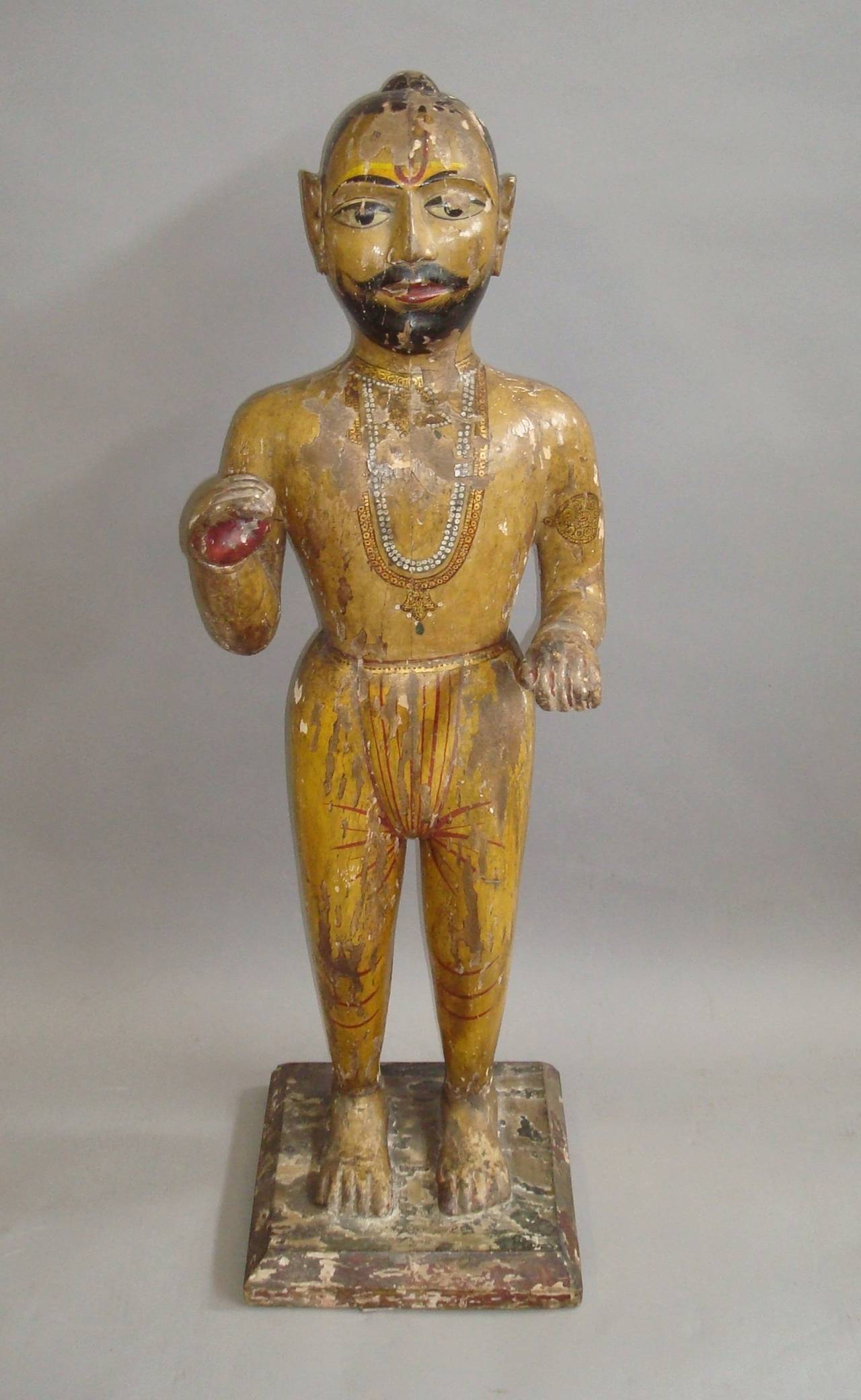 Late 19th Century 19th Century Carved Indian Figure For Sale