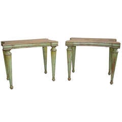 An Unusual Pair of C19th French Sycamore and Painted Stools/End Tables