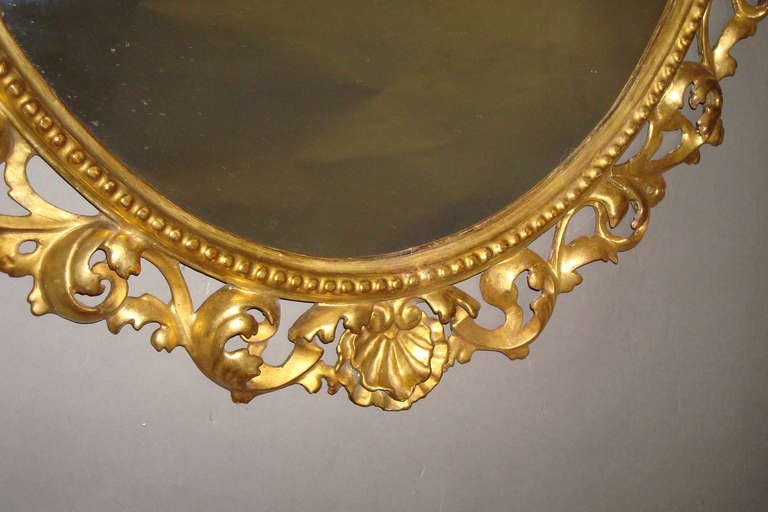 Mid-19th Century Pair of Florentine Gilt Wood Wall Mirrors For Sale 5