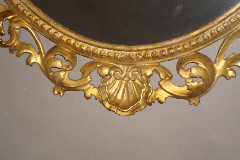 Mid-19th Century Pair of Florentine Gilt Wood Wall Mirrors In Good Condition For Sale In Moreton-in-Marsh, Gloucestershire