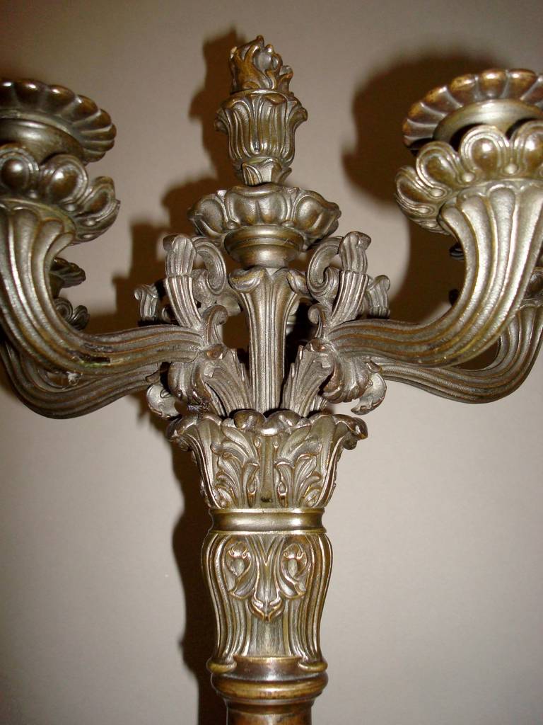 Good Pair of Charles X Bronze Candelabra of Large Proportions 2