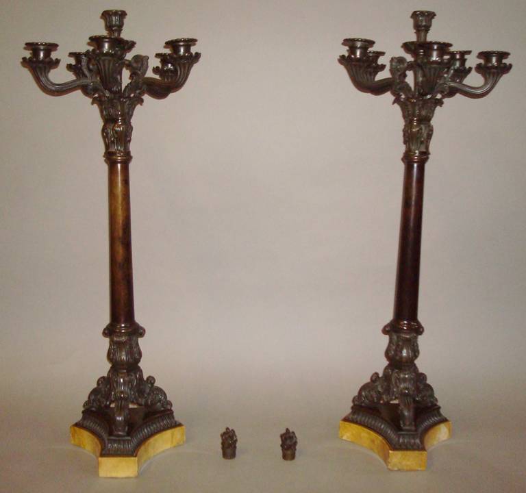 Good Pair of Charles X Bronze Candelabra of Large Proportions 4