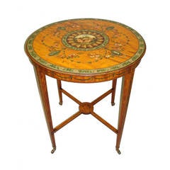 19th Century Sheraton Style, Decorated Satinwood Centre or Occasional Table 12