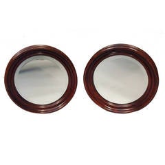 Antique Unusually Small 19th Century Pair of "Porthole" Mirrors