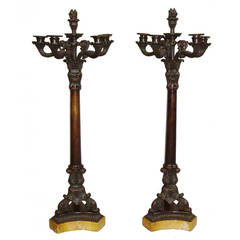 Good Pair of Charles X Bronze Candelabra of Large Proportions