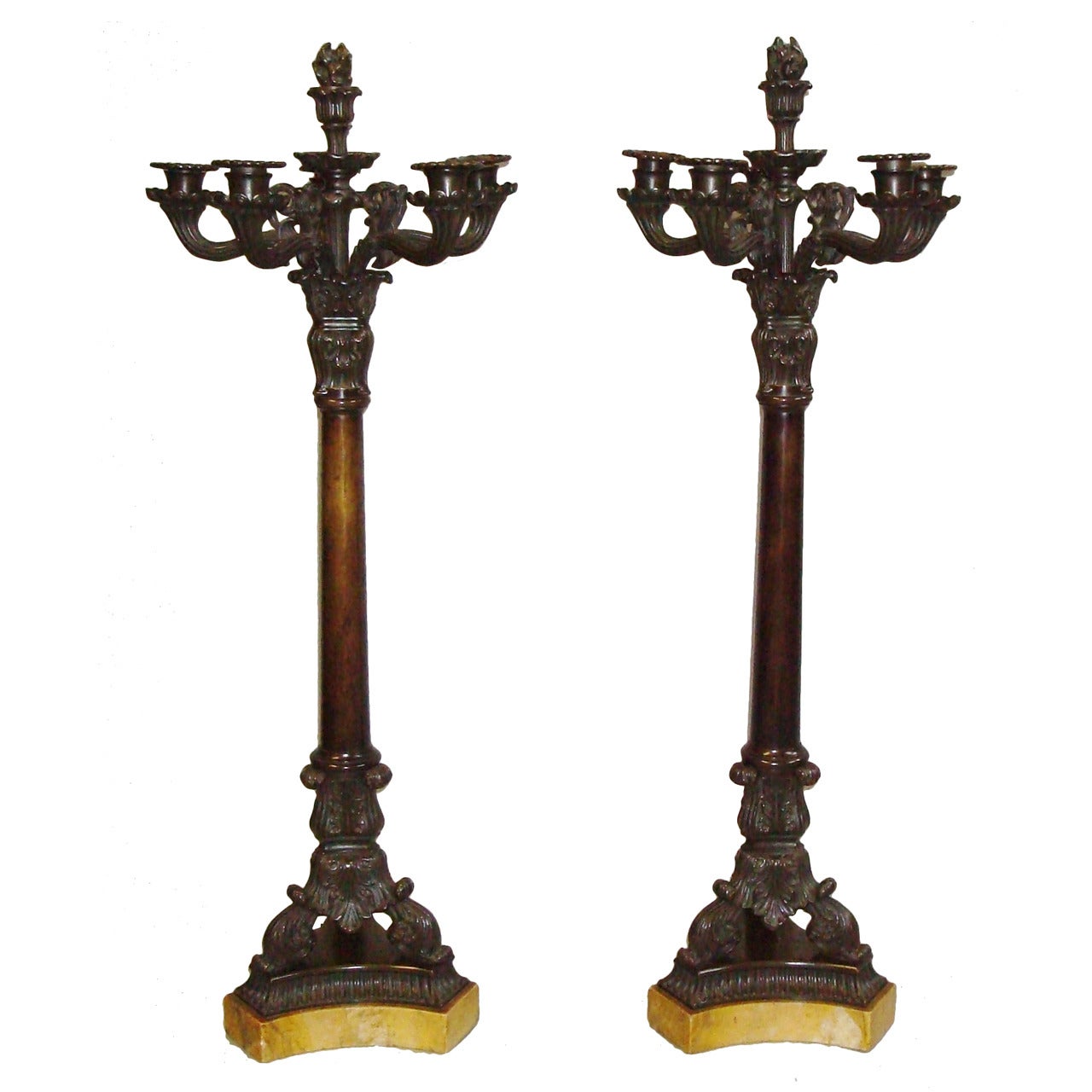 Good Pair of Charles X Bronze Candelabra of Large Proportions