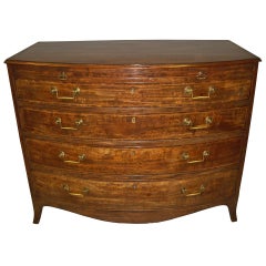 Antique Fine George III Mahogany Bow Front Chest of Drawers
