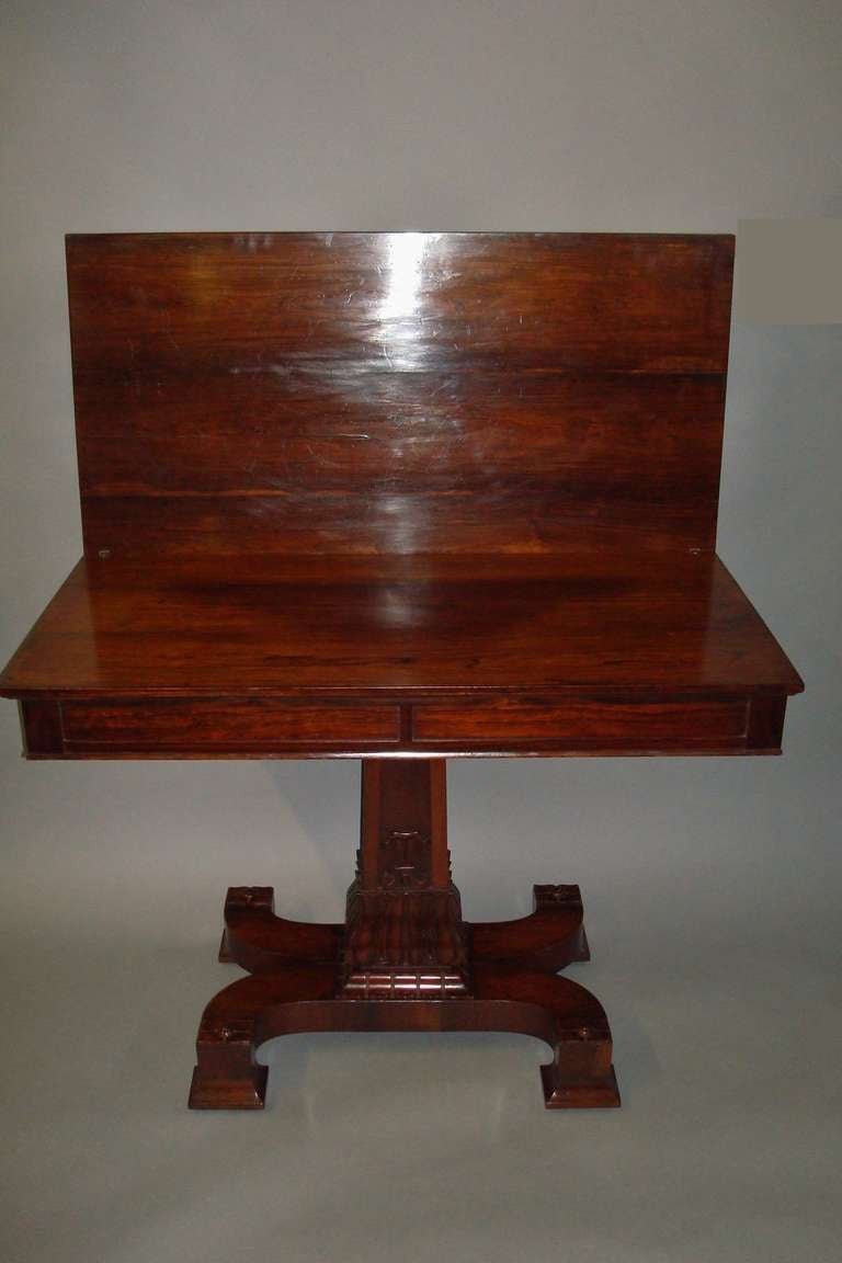 Good Regency Rosewood Large Fold Over Tea Table 5