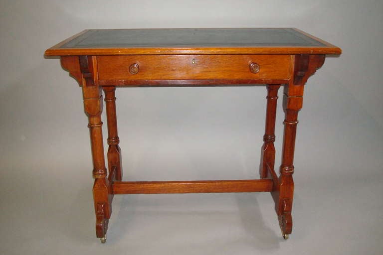 Late C19th Walnut Pugin Design Gillows Writing Table