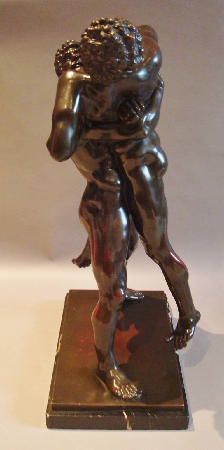 Fine 19th Century Large Bronze Sculpture of Hercules and Antaeus Wrestling 1