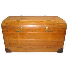 Rare Late 19th Century Teak Cabin Travelling Trunk