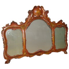 Antique 19th Century Venetian Decorated Wall Mirror