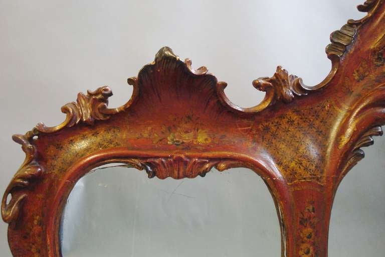 19th Century Venetian Decorated Wall Mirror In Good Condition For Sale In Moreton-in-Marsh, Gloucestershire
