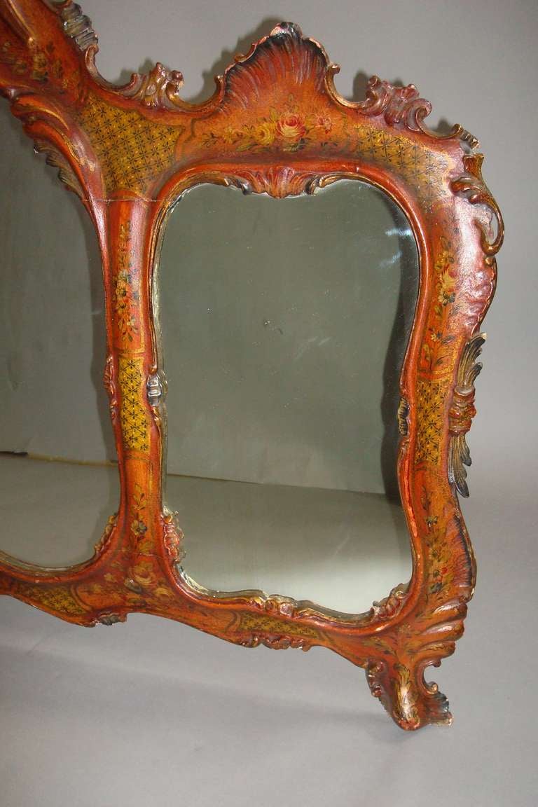 19th Century Venetian Decorated Wall Mirror For Sale 2