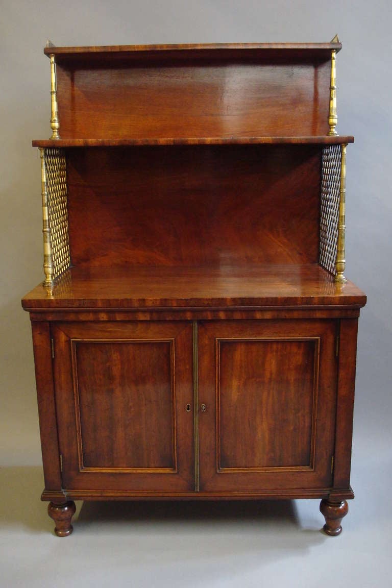 Good Quality Regency Mahogany Side Cabinet or Dwarf Bookcase For Sale 2