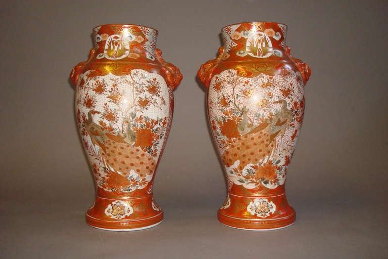 Late 19th Century Pair Japanese Kutani Vases For Sale 2