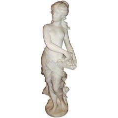 Vintage An Early C20th Marble Sculpture of a Young Woman