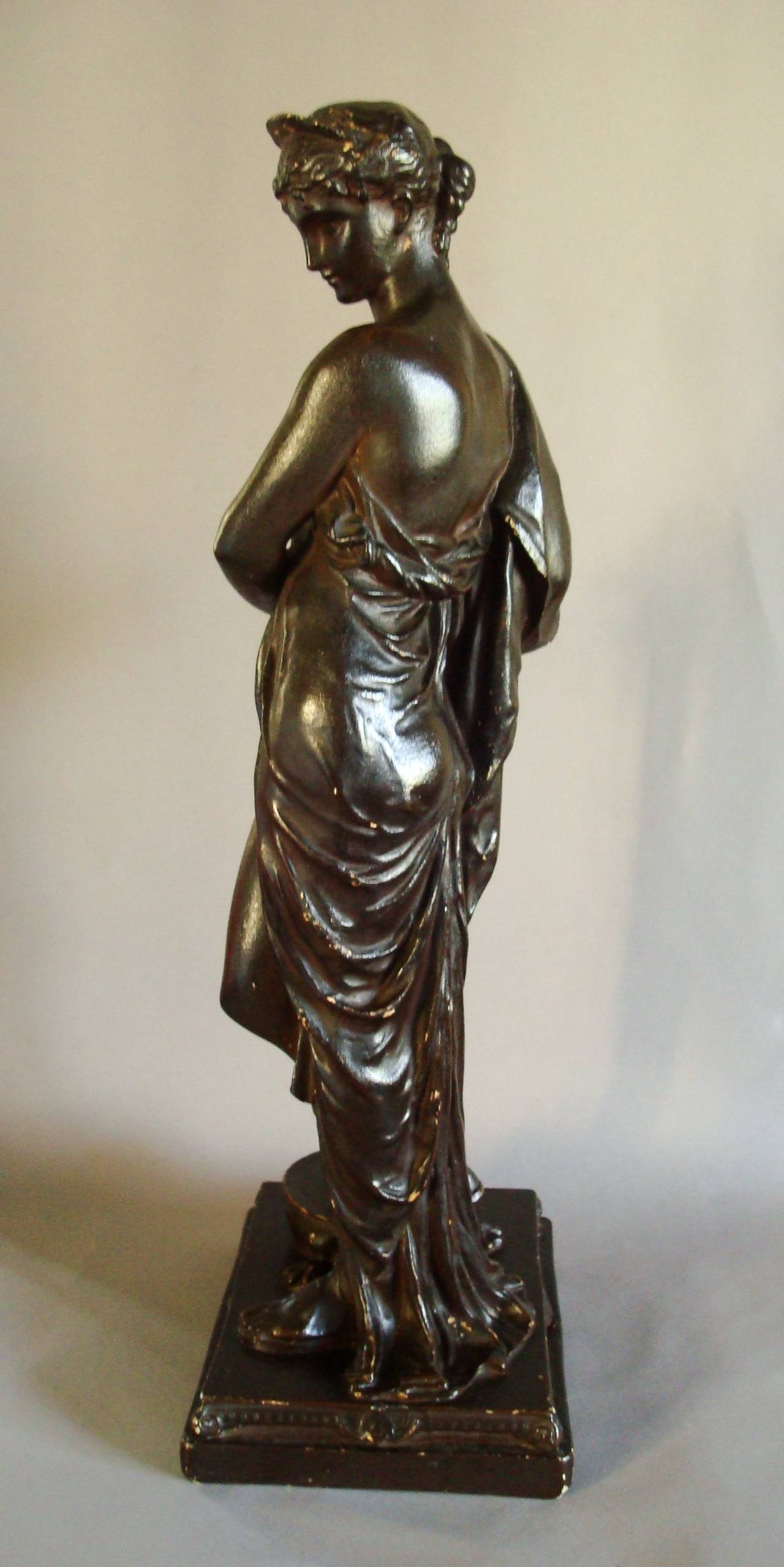 Regency 'Bronzed' Sculpture of a Classical Figure In Good Condition For Sale In Moreton-in-Marsh, Gloucestershire