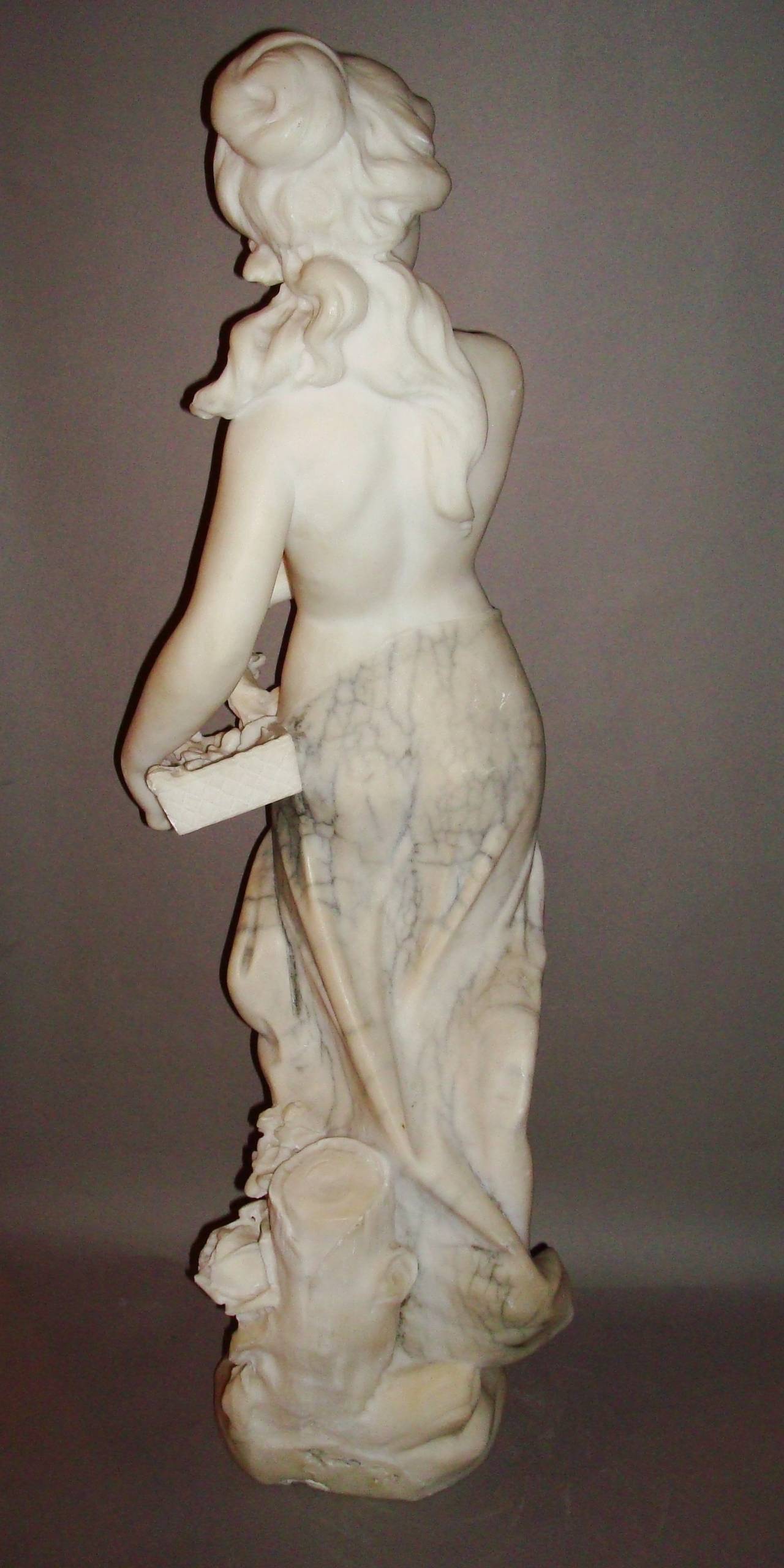 20th Century An Early C20th Marble Sculpture of a Young Woman