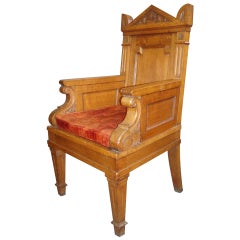 Mid C19th Imposing Oak Throne Armchair
