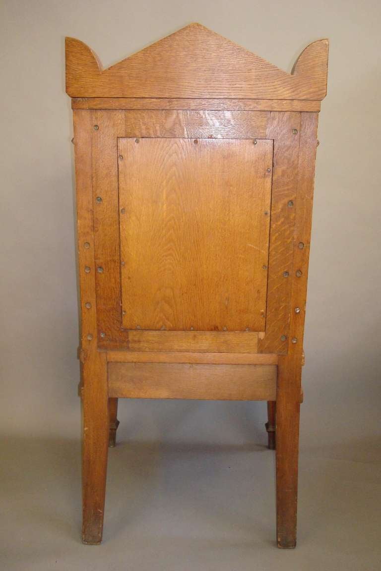 Mid C19th Imposing Oak Throne Armchair For Sale 3