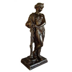 Antique Regency 
Bronzed
 Sculpture of a Classical Figure