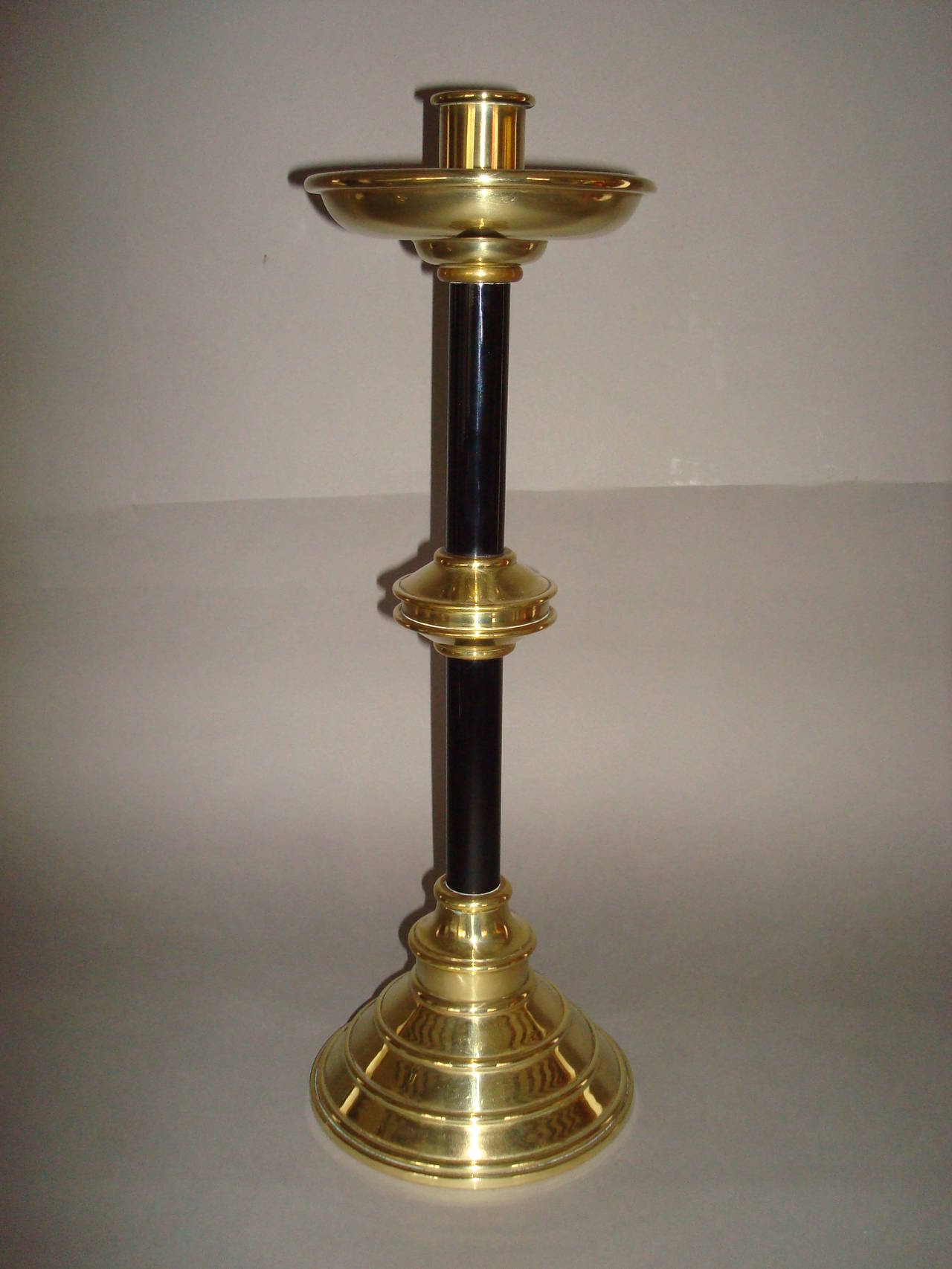 Arts and Crafts A C19th Pair of Candlesticks of Ecclesiastical Design For Sale