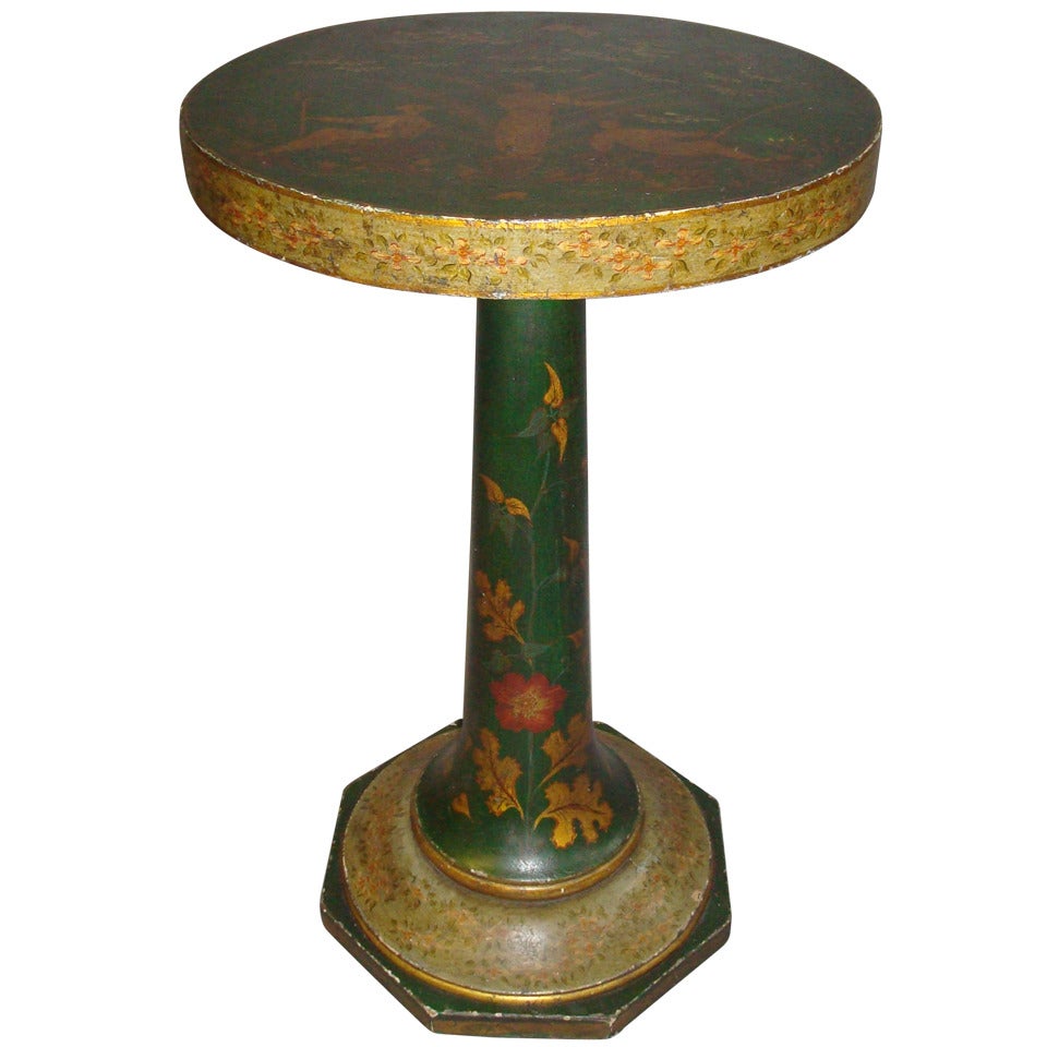 Mid-19th Century French Green Lacquered Occasional Table